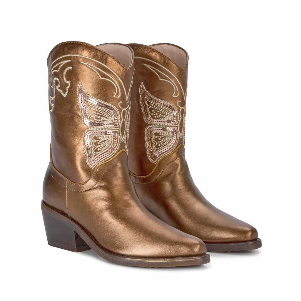 BOTA TEXANA MARIPOSA BRONCE