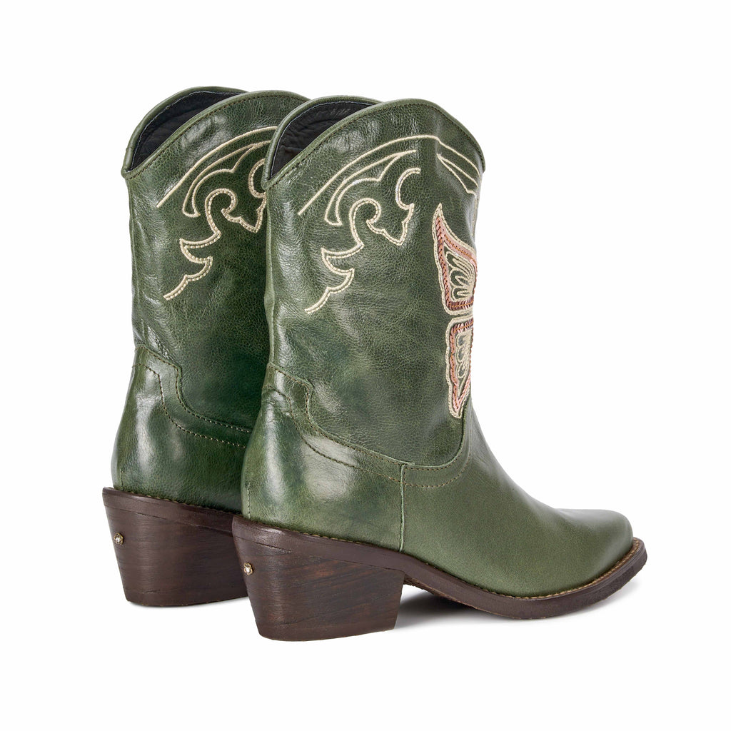 BOTA TEXANA MARIPOSA VERDE